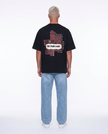 Erkek FFB Patch Oversize T-Shirt Siyah
