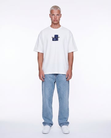 Erkek FFB Patch Oversize T-Shirt Ekru