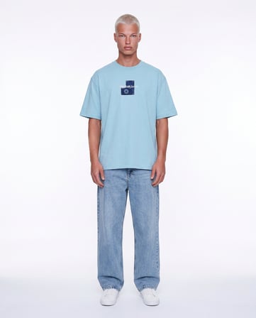 Erkek FFB Patch Oversize T-Shirt Bebe Mavi