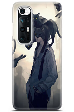 Xiaomi Mi 10s uyumlu Girls 1 UV Lans Kara Kedi