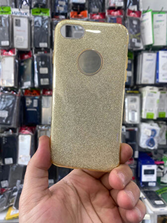 İPHONE 7 8 SE UYUMLU GOLD TAŞLI KILIF