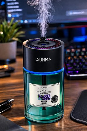 Auhma AF-10 Araç İçi Hava Nemlendirici & Koku Makinesi Blue Ocean Esansı – 120ml Aromaterapi Difüzör Araç Kokusu