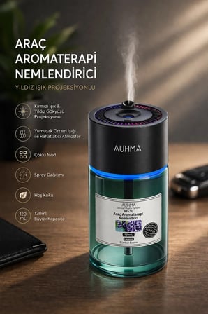 Auhma AF-10 Araç İçi Hava Nemlendirici & Koku Makinesi Chanel Esansı – 120ml Aromaterapi Difüzör Araç Kokusu