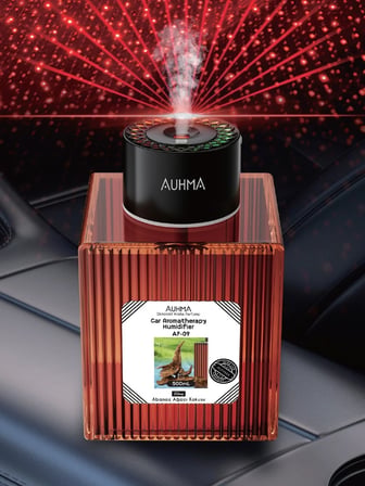 Auhma AF-09 Araç İçi Hava Nemlendirici & Koku Makinesi En Counter Esansı – 500ml Aromaterapi Difüzör + RGB Işıklı
