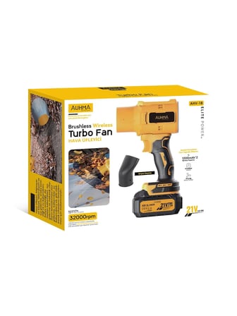 Auhma Ahv-18 21V 32.000 RPM Turbo Şarjlı Hava Üfleyici Sarı