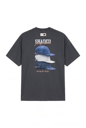 Erkek Shaded Baskılı Oversize T-Shirt Füme