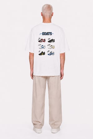 Erkek Goats Baskılı Oversize T-Shirt Ekru
