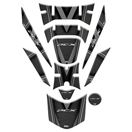 Gogo Tank Pad Seti Siyah 11 Parça Honda Pcx 2018-2020
