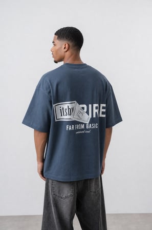 Erkek Respire x Itsbyzey Baskılı Oversize T-Shirt Petrol