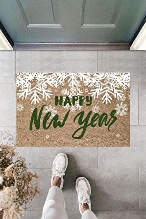 Dormot Home Modern Baskı - Happy New Year 13 - Karşılama Kapı Önü Paspası