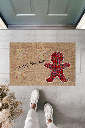 Dormot Home Modern Baskı - Happy New Year 9 - Karşılama Kapı Önü Paspası
