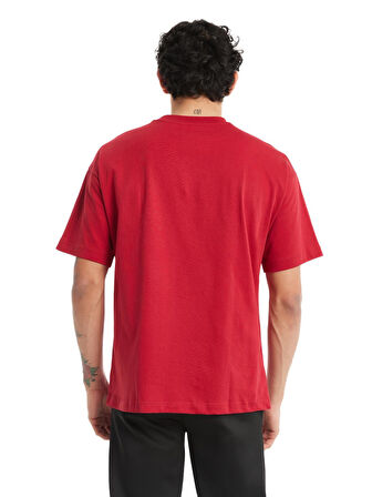 Galatasaray Orijinal Lisanslı Lazer Aslan Baskılı GS Logo Kırmızı Erkek T-Shirt