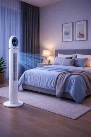 Auhma ACFN06 Kule Tipi Vantilatör 45W Uzaktan Kumandalı Sessiz Vantilatör Dokunmatik LED Ekranlı 3 Modlu