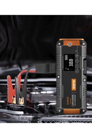Auhma A9955 16.000 mAh Akü Takviye Cihazı Şarjlı Hava Kompresörü 150 PSI Lastik Şişirme Pompası Powerbank