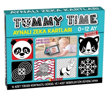 Bebeğimin Zeka Oyunları Seti  No:2  Tummy Time - Aynalı Zeka Kartları - Eğitici Denge Kule