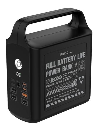 PW-155 100.000mAh Taşınabilir Enerji İstasyonu Powerbank 22.5W Hızlı Şarj Dahili Lightning Type-C Kablolu 4 USB Dijital Ekranlı LED Kamp Feneri