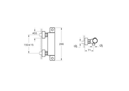 Artema AquaHeat A47174 RS3 Duş Bataryası, Krom