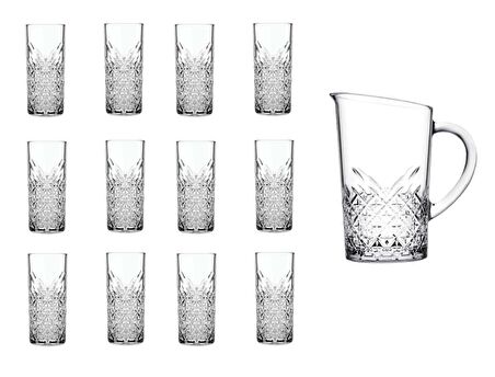 Paşabahçe timeless rakı bardak - 13prç. özel seri sürahili rakı bardağı