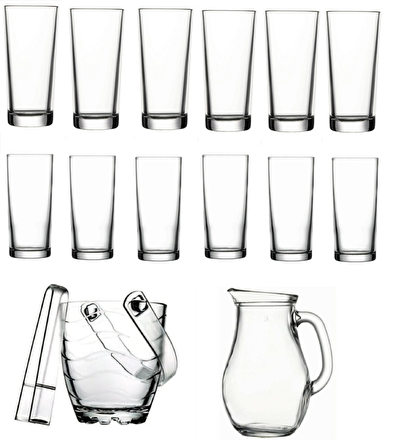 Paşabahçe rakı bardak ve 15 prç. rakı bardağı ve buz kovası seti 