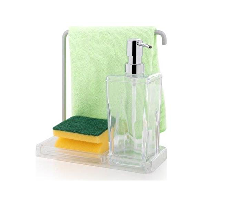 Primanova luna süngerlikli askılı mutfak sıvı sabunluk dispenser şeffaf