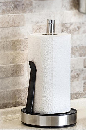 Primanova metal dik havluluk - kağıt havluluk 30cm.siyah