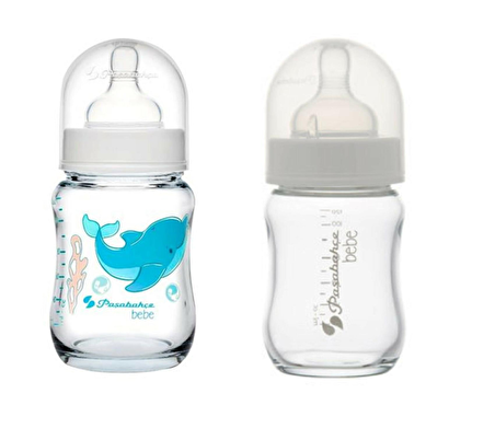 Paşabahçe 2 li borcam emzikli cam biberon 120 ml.