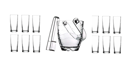 Paşabahçe rakı bardak ve 14 prç. rakı bardağı ve buz kovası seti 