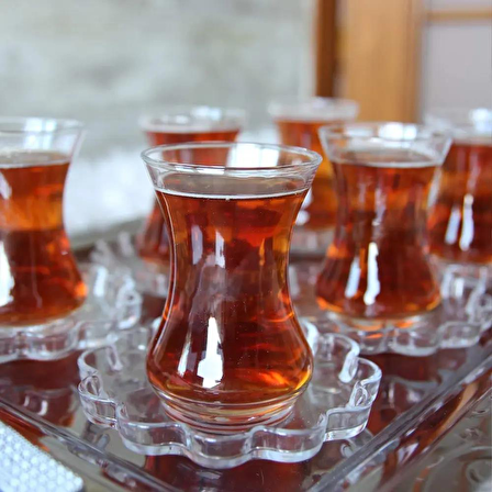 Paşabahçe çay seti - çay bardağı takımı 12 prç. ince belli papatya