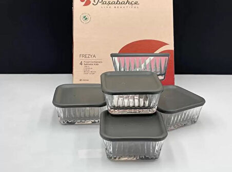 Paşabahçe freyza kapaklı cam saklama kabı 12 li kahvaltılık 530236