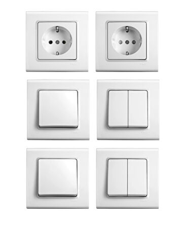 Viko anahtar ve  priz seti takımı 6 lı set çerçeveli
