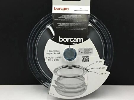 Paşabahçe borcam kapak 2 li set cam tencere kapağı