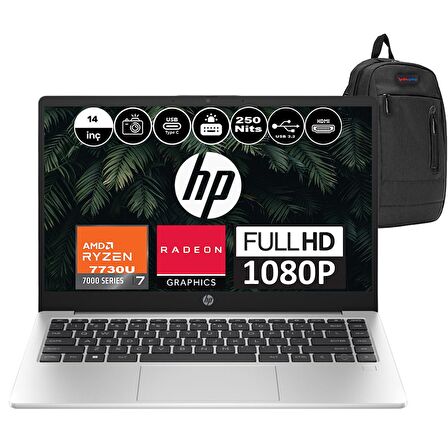Hp 245 G10 AMD Ryzen 7 7730U 16GB 256GB SSD AMD Radeon™ Grafik Freedos 14" FHD Taşınabilir Bilgisayar 8A552EAF01 + Weblegelsin Çanta