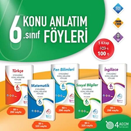 6. Sınıf Etkileşimli Konu Anlatım Föyleri Seti (5 Ders) /4 Adım