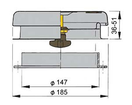 Vetus mantar tip havalandırma. Model D´artagnan 1.