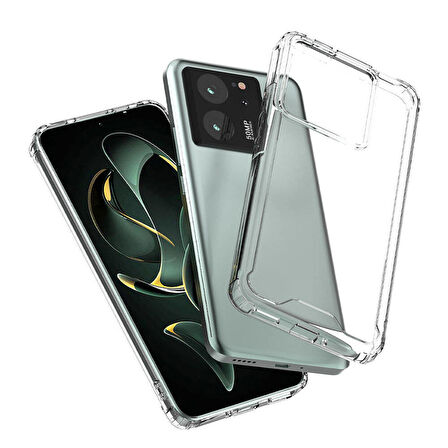 Gpack Xiaomi Mi 13T 13T Pro Kılıf Coss Şeffaf 5mm Sert Silikon Kapak
