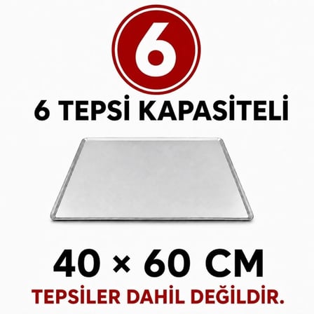 Pimak Elektrikli Patiseri Fırın 40X60 Cm - 6 Tepsi 380V