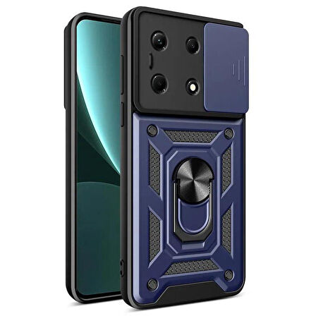 Gpack İnfinix Note 30i Kılıf Sert Silikon Tank Aramid Sürgülü Vega Yüzüklü