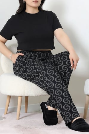 Modi Green Cepli Viskon Büyük Beden Pijama Altı Siyah - 52333.1731.