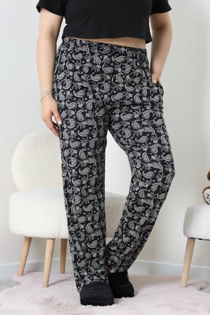 Modi Green Cepli Viskon Büyük Beden Pijama Altı Lacivert - 52333.1731.
