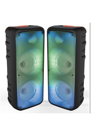 Blic BLS-49 16W RGB Bluetooth 5.0 Kablosuz Karaoke Hoparlör Mikrofonlu Kumandalı TWS USB FM Radyo