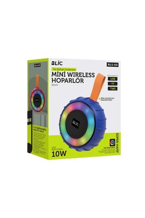 Blic BLS-60 10W RGB Bluetooth Hoparlör Taşınabilir Kablosuz Siyah Speaker  USB TF TWS