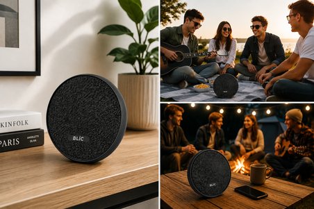 BLS-68 7W Bluetooth Hoparlör Kumaş Kaplı Kablosuz Speaker TWS Stereo USB TF 1200mAh