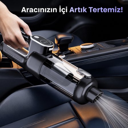 Harvox HX-VC006 Araç Içi Süpürge 22.000PA Güçlü Vakum ve Üfleme Özelliği Kablosuz Taşınabilir 6000MAH Bataryalı