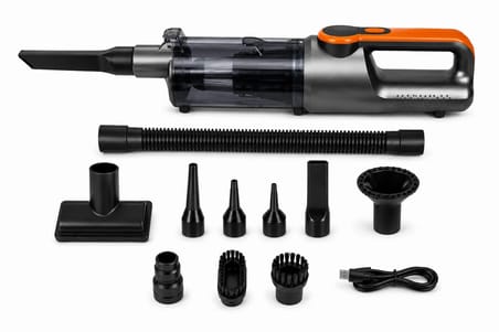 Castu ST-126 Plus Max Araç içi Süpürge 22.000PA Güçlü Vakum ve Üfleme Özelliği Kablosuz Taşınabilir 6.000 MAH Bataryalı Turuncu 