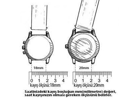 Fado&Her Saate Uyumlu Hakiki  Deri Saat Kordonu 22   mm  (40)