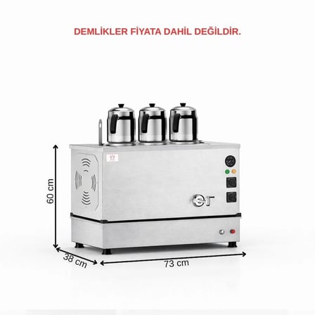 Anka Doğalgazlı İnox Pro Compact Hibrit Smart 3 Demlikli 30 Litre Çay Makinesi