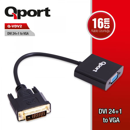 QPORT Q-VDV2 DVI TO VGA 241 ÇEVİRİCİ