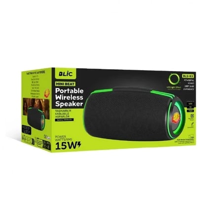 Blic BLS-83 15W Bluetooth Hoparlör, RGB LED Işıklı, TWS, USB & TF Kart, 4000mAh, Güçlü Bass