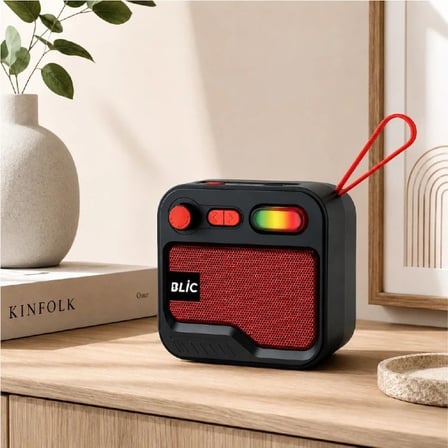 Blic BLS-93 6W Bluetooth Hoparlör RGB LED Işıklı Taşınabilir Kablosuz Speaker USB TF Kart Destekli 1200mAh Siyah