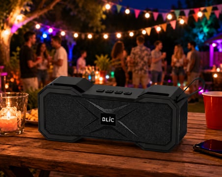 Blic BLS-94 6W Stereo Bluetooth 5.4 Hoparlör 1500mAh Yatay Tasarımlı Taşınabilir Kablosuz Speaker Siyah
